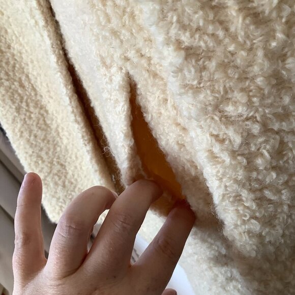 Vintage wool boucle coat cream nubby XS women's The American Way with Wool - Picture 3 of 10